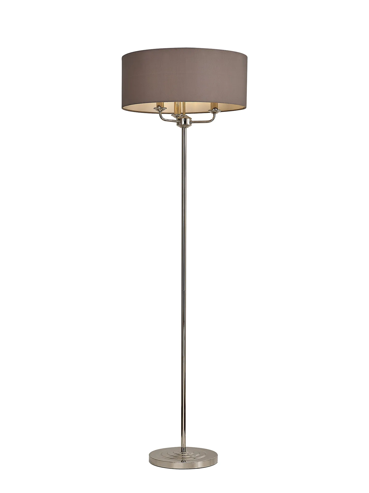 Banyan 45cm 3 Light Floor Lamp Polished Nickel; Grey